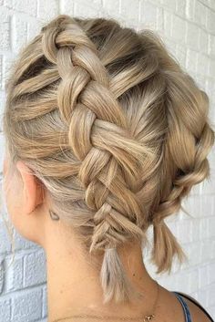 Braids For Short Hair Wedding, Double Braids For Short Hair, Short Braided Updo, French Plaits Short Hair, Shirt Hair Braids Hairstyles, Two French Braids For Short Hair, 2 French Braids Short Hair, Short Hair With Two Braids, Short Hair French Braid Pigtails