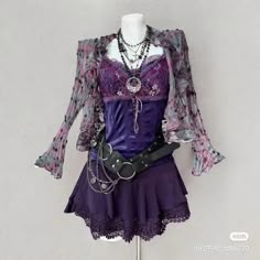 Whimsigoth Outfits Dress, Purple Fairy Outfit, Old Woman Outfit, Whimsical Goth Fashion, Whimsical Goth, Whimsy Goth, Oc Outfits, Funky Outfits, Dream Outfits