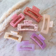 Look extra cute this season with our hair clips!  Great for Sunday brunch with your friends, date night whether you are dressing up or dressing down, mix it up and have fun with our hair accessories.  Get out of your comfort zone!  *We got 5" and 4" clips. *Man Made Material. *Imported. Colorful candy-colored hair claw clips are playful and fun hair accessories that can add a pop of color to any hairstyle. They are typically made of plastic, which makes them lightweight and durable, and designed Friends Date Night, Friends Date, Clips For Thick Hair, Quick Hairstyle, Cute Hair Clips, Fun Hair, Hair Claw Clips, Out Of Your Comfort Zone, Hair Accessories Clips