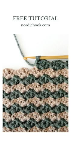 the crochet stitch is being worked on