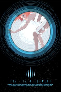 the fifth element movie poster with an image of a woman in space