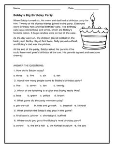 the birthday party worksheet