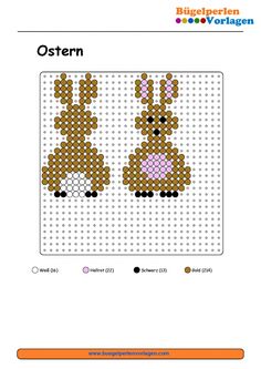 the cross stitch pattern for an easter bunny