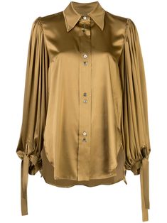 Silk Shirt Dress Outfit, Chiffon Shirt Blouse, Pretty Blouses, Designer Shirts, Modest Fashion Outfits, Women Shirts Blouse, Shirts For Women, Classy Dress