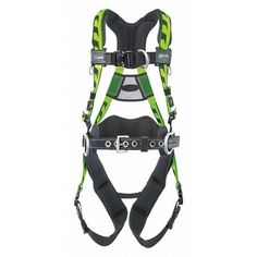 Full Body Harness, Harness Style Vest, Specialty Working Conditions Not Applicable, Safety Features Belt, Chest Strap Buckles Quick-Connect, Harness Color Green, Harness D-Ring Material Aluminum, Harness Sizing S/M, Includes Padding Yes, Leg Strap Buckles Quick-Connect, Padding Location Back, Leg, Shoulder, Torso Adjustment Cam, Weight Capacity 400 lb, Harness Application Climbing, Positioning, D-Ring Locations Back, Chest, Hips, RFID Equipped Yes, Industry Construction, General Industry Harness Style, Full Body Harness, Climbing Harness, Style Vest, Chest Strap, Wind Energy, Body Harness, Inner Thigh, Vest Fashion