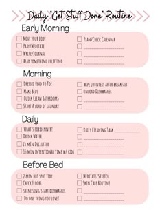 printable daily routine checklist for moms to do in the morning and night