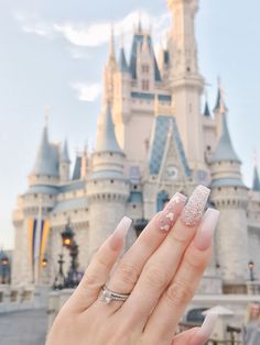 Disney Inspo Acrylic Nails, Disney Nail Designs Acrylic Simple, Disney Sweethearts Night Nails, Disney Nails Acrylic Christmas, Nail Art Designs Disney Simple, Disney Nails Elegant, Disney Rhinestone Nails, Nail Ideas For Disneyland, Nail Ideas Disney Simple