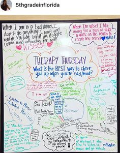 two bulletin boards with writing on them in front of a wall that says happy friday and what is the best way to say it?