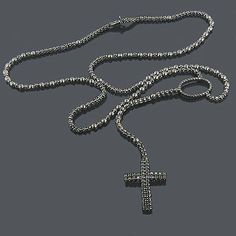 #BlackDiamonds #blackdiamondgem #blackjewelry-ad Black Rhodium 10K Black Diamond Rosary Chain Neckl� Diamond Rosary, Diamond Chains For Men, Mens Gold Chain Necklace, Black Diamond Chain, Custom Diamond Jewelry, Necklace Trends, Rosary Chain Necklace