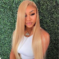 Aaliyah Hairstyles, Blonde Style, Honey Blond, Wigs Blonde, Wig Styling, Long Hair Wigs, Lace Frontal Wigs, White Blonde, Peruvian Hair