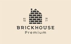 Vintage Retro Hipster Brick House Logo Design Template Logo Template Masonry Texture, House Brick, Logo House, Home Structure, Architecture Company, House Logo Design, Brand Pattern, Creative Architecture