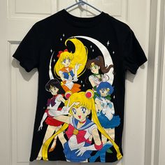 Nwot Never Worn But Has Been Washed Size Unisex Small Pet Friendly, Smoke Free Home. Black Y2k Anime Print T-shirt, 90s Anime Print Crew Neck T-shirt, 90s Anime Print Crew Neck Top, Y2k Black T-shirt With Cartoon Print, Black Y2k T-shirt With Cartoon Print, Black Y2k Style T-shirt With Cartoon Print, Black Top With Cartoon Print For Cosplay, Black Cartoon Print Top For Cosplay, Y2k Graphic Print Tops For Cosplay