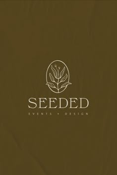 seeded events and design logo on a brown background with the words seeded written in white