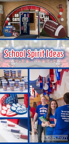 the school spirit ideas are displayed in this collage with pictures and text on it