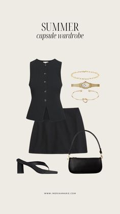 Lunch Outfit Summer, Erika Marie, Capsule Wardrobe Outfit Ideas, Classy Couture, French Outfits, Vacation Capsule, Monica Vitti, Holiday Capsule Wardrobe, Lunch Outfit