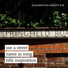 a brick wall with a sign that reads,'springfield road use a street name as song title inspiration