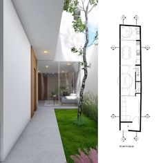 the floor plan for this modern house is very simple