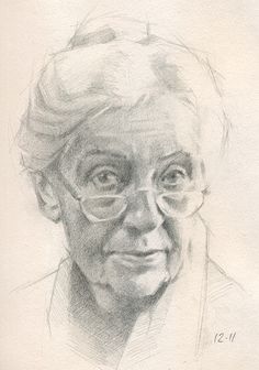 an old woman with glasses is shown in this drawing