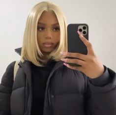 Long Blonde Bob Black Women, Blonde Bangs Black Women, Short Blonde Wigs For Black Women, Bangs On Black Women, Blonde Hair Dyed Black, Blonde Bob Black Women, Blonde Hair Dyed, Hair Dyed Black, Blonde Bob With Bangs