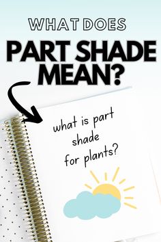 an open notebook with the words what does part shade mean?