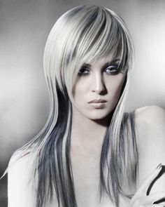 Silver and platinum hair Long Straight Blonde Hairstyles, Disconnected Haircut, Creative Hair, Straight Blonde Hair, Platinum Hair, Hair Shows, Creative Hairstyles, Naha