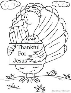 a turkey holding a sign that says, thank for jesus