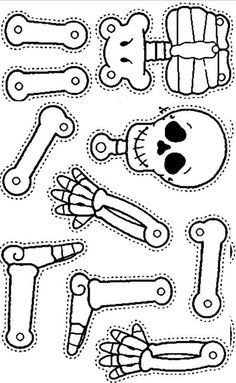 the cut out pattern shows different types of dogs and their bones, including one dog's head