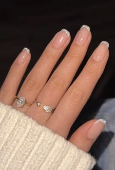 Gel Nails French, Squoval Nails, Subtle Nails, Simple Gel Nails, Smink Inspiration, White Nail, Neutral Nails, Xmas Nails