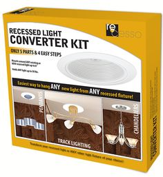 the complete kit for installing recessed ceiling lights and lighting fixtures is included in this package