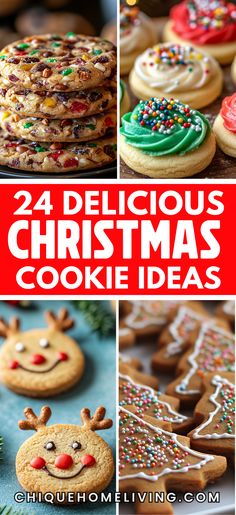 Bake up some holiday cheer with these 24 best Christmas cookie recipes that will make your season extra sweet! From classic sugar cookies perfect for decorating to gingerbread cookies with warm spices, this collection has something for every cookie lover. Try peppermint chocolate crinkles for a festive twist, buttery shortbread that melts in your mouth, or snickerdoodles with a holiday touch. Whether you're planning a holiday cookie exchange, a cozy baking day, or looking for giftable treats, Best Christmas Cookie Recipes, Recipes For The Holidays, Easy Holiday Cookies, Cookies Holiday, Best Christmas Desserts, Soft Gingerbread Cookies, Best Holiday Cookies, Best Christmas Cookie Recipe, Delicious Christmas Cookies