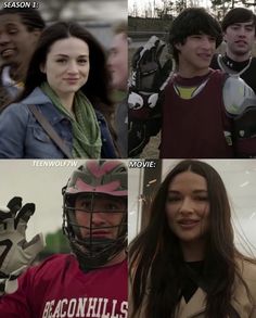 four different images of people in sports uniforms