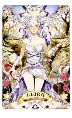 a taroti card with the zodiac sign libra