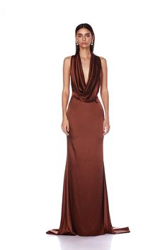 Hooded Gown, Earth Tone Dress, Coral Maxi Dresses, Gold Maxi Dress, Bronx And Banco, Cutout Gown, 27 Dresses, Purple Gowns