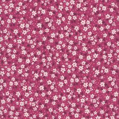 pink and white flowered fabric with small flowers on it