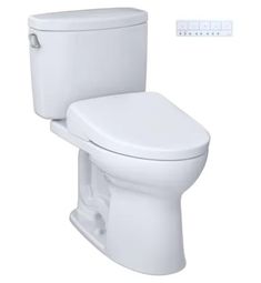 a white toilet with the lid up next to it's tank cover and remote control