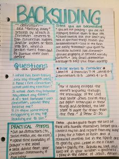 Bible journaling notes on Backsliding. Bible Verse For Beginners, Bible Study To Get Closer To God, How To Do A Devotional Journal, How Do You Bible Study, Bible Study On Healing, Biblical Questions To Ask Yourself, Bible Verse Highlighting, Healing Bible Study, How To Get Back On Track With God