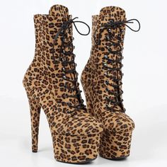 Unisex Sexy Leopard Print 17cm High Heel Ankle Boots Waterproof Women Pole Dance Nightclub Model Catwalk Platform Shoes Boot Type: Modern Boots Shaft Material: PU Outsole Material: TPU Upper Material: PU Origin: Mainland China 1005004829005281 Season: Spring/Autumn Insole Material: PU Heel Type: Spike Heels Lining Material: PU Boot Height: ANKLE Item Type: Boots Fashion Element: Cross-tied Department Name: Adult Toe Shape: round toe Heel Height: Super High (8cm-up) With Platforms: Yes Platform H Platform Shoes Boots, Boots Leopard, Modern Boots, High Heel Ankle Boots, Pu Boots, Leopard Shoes, Women Platform Shoes, Boots Waterproof, Cosplay Shoes