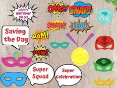 superhero birthday party photo booth props