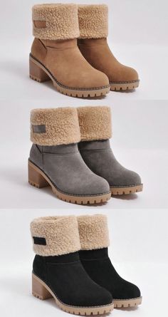 $32.98 USD SALE! Free Shipping Worldwide & 45% OFF! Shop Now! Hot Sale Winter Warm Fur Snow Boot. #boots #shoes #fall #falloutfits #winter #winteroutfits #women #fashion #womensfashion #cute #teachers Fur Snow Boots, Square Heels, Warm Snow Boots, Winter Trends, Winter Shoes, Heeled Ankle Boots, Cute Shoes, Snow Boots, Winter Boots