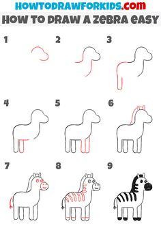 how to draw a zebra easy step by step drawing instructions for kids and beginners