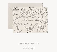 the first comes love card from $ 4 00