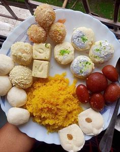 a white plate topped with different types of food