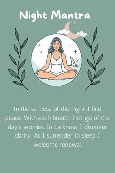 Healing Mantras Affirmations, Sleep Mantra, Bedtime Meditation, Healing Mantras, Practicing Self Love, Meditation Mantras, Healing Meditation