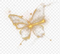 a white and gold butterfly with bubbles on it's wings, hd png