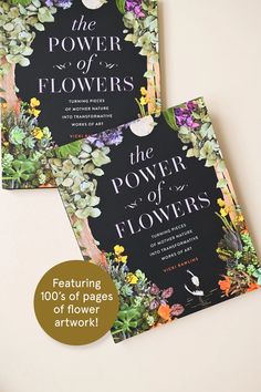 two book covers with flowers on them