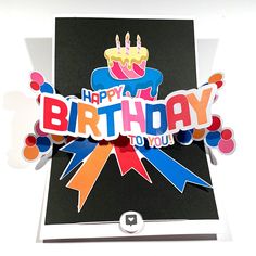 a birthday card with the words happy birthday to you on it and an image of a cake