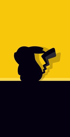 the silhouette of a person holding a camera in front of a yellow and black background