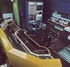 a recording studio with many electronic equipment