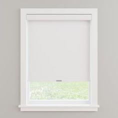 a white window with the blinds closed