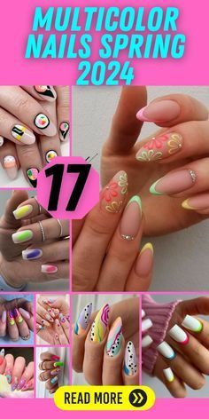 Spring Vacation Nails, Nail Ideas Simple, Latest Nail Colours, Spring Nail Ideas, Nail Shapes Square, Spring Break Nails, Fun Summer Nails